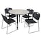 Regency Tables > Height Adjustable > Round Table & Chair Sets, 48 W, 48 L, 23-34 H, Maple TB48RNDPLAPBK44BK - alternate 1